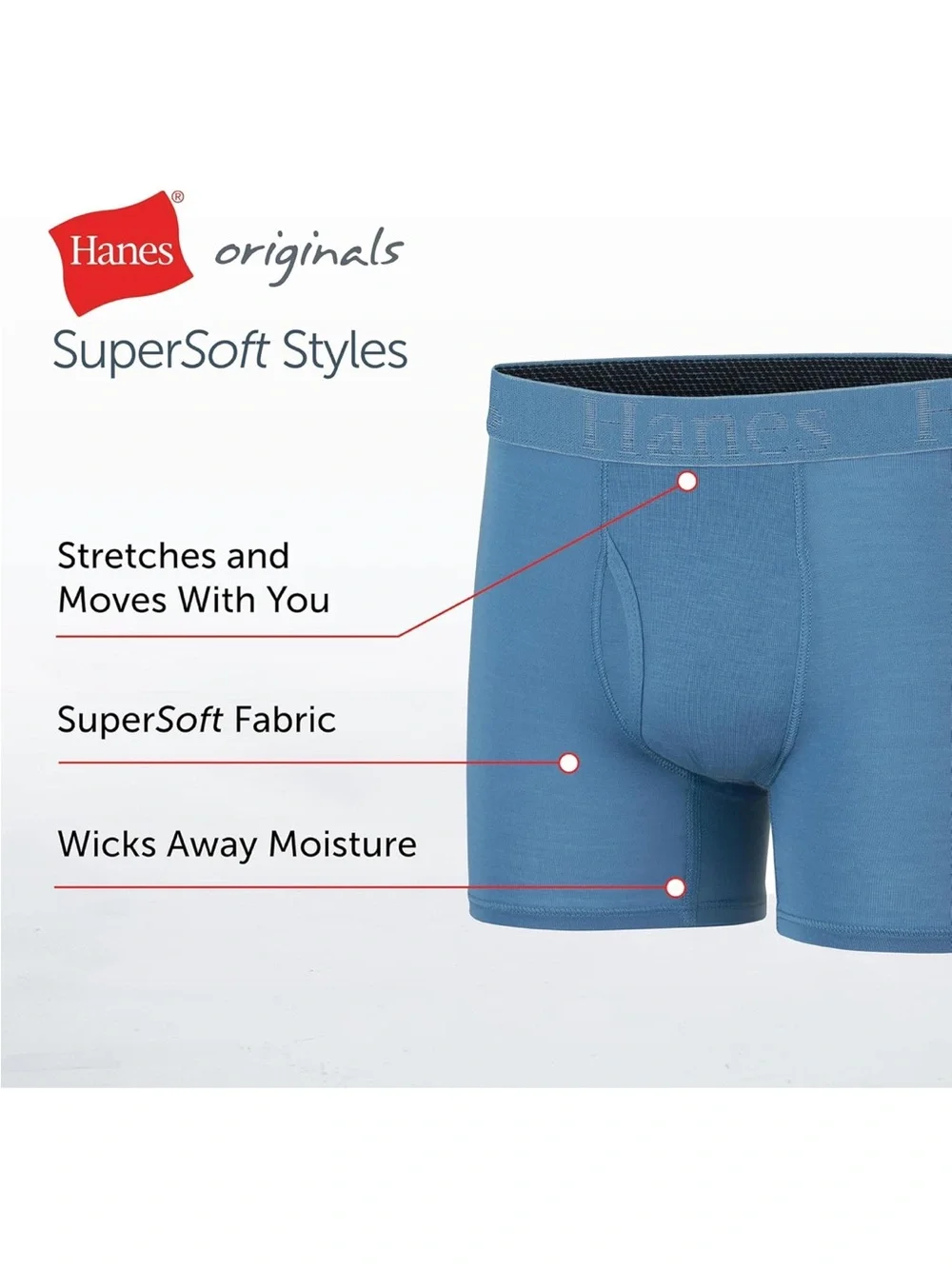 Hanes Boys' Originals Ultimate SuperSoft Boxer Brief Underwear, Assorted, 5-Pack